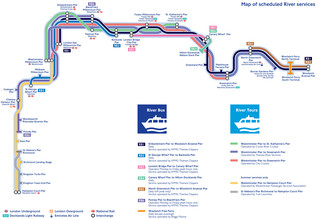 Plano de la red de barcos fluviales de Londres