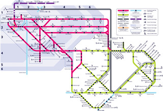 Plano de la red de tren urbano y cercanias Southeastern Railway