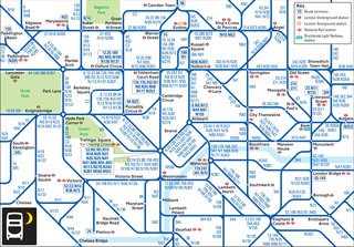 Plano de la red de autobus nocturno de Londres