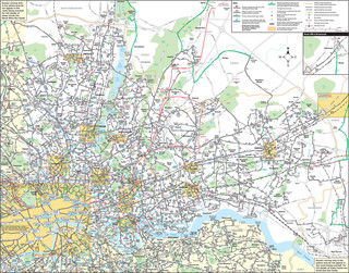 Plano de la red de autobus del noreste de Londres
